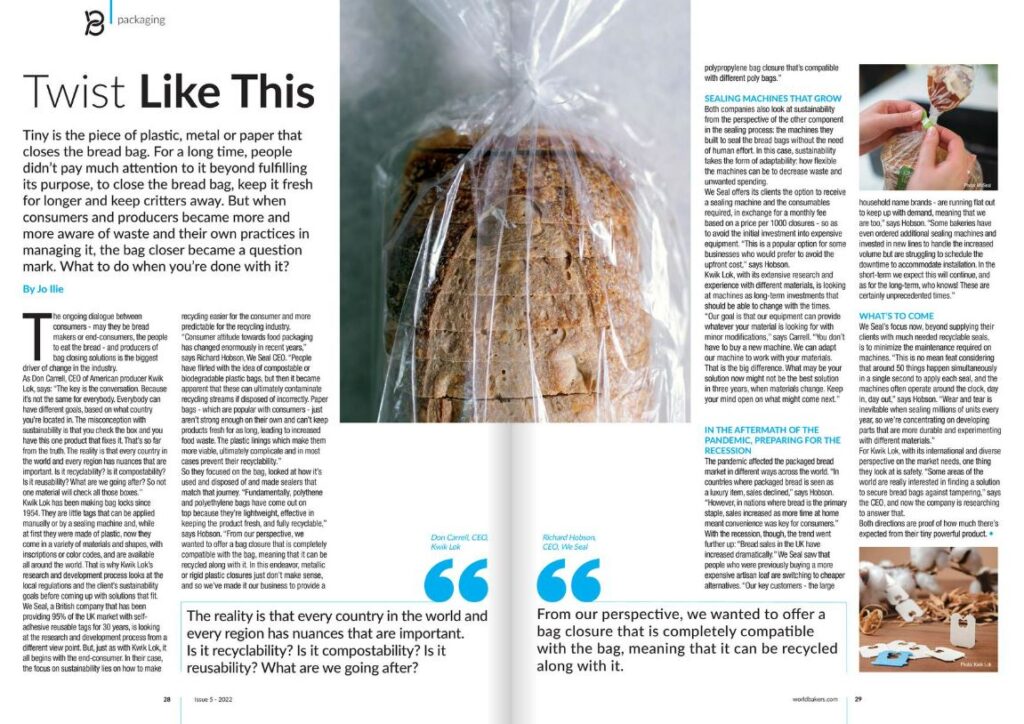 Double page spread article from EU baker & biscuit magazine